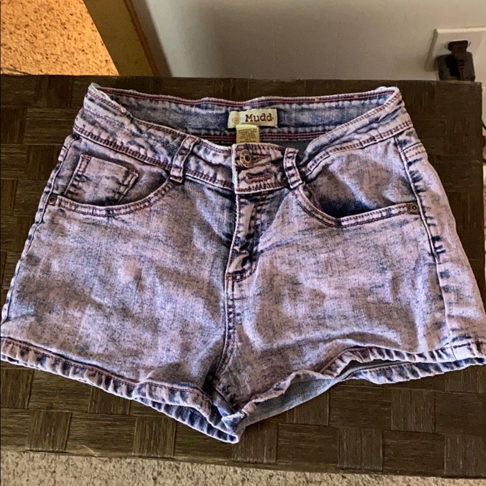 Mudd Pink Acid Wash Jean Shorts
